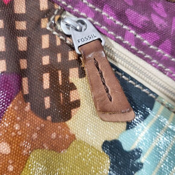 Fossil Multicolor Tree Nature Print Coated Canvas Tote Shoulder Bag - Picture 12 of 12